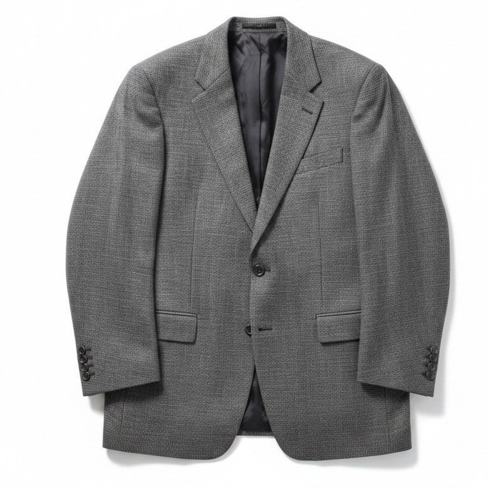 Lauren Ralph Lauren Grey Wool Micro Check Two Button Blazer Men's 41R Sport Coat